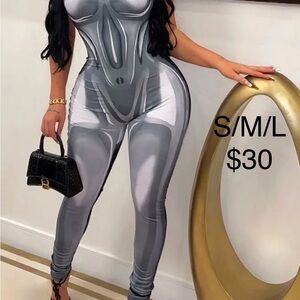 Stylish Gray Bodysuit
